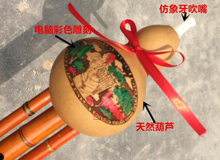 葫芦丝 c 调降 降 A G F người mới bắt đầu độc quyền nhạc cụ Vân Nam Weinan vần cổ - Nhạc cụ dân tộc sáo mèo kép