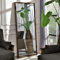 Sanchen black walnut bedroom dressing mirror solid wood full body floor mirror Nordic modern living room home fitting mirror