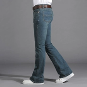 18 mùa thu mới của nam denim quần đáy chuông siêu nhỏ Phiên bản Hàn Quốc của quần jeans ống co giãn nam denim