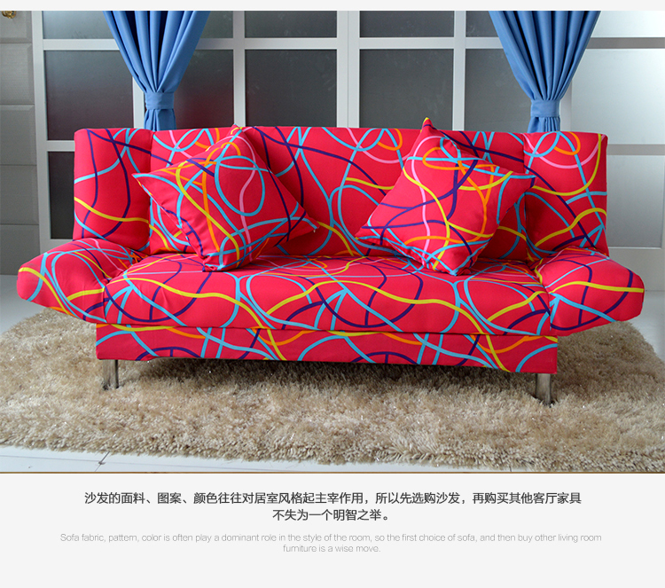 Đơn giản sofa căn hộ nhỏ trải giường đôi sofa có thể gập lại lười biếng sofa vải sofa giường 1,8 m ba - Ghế sô pha sofa văng