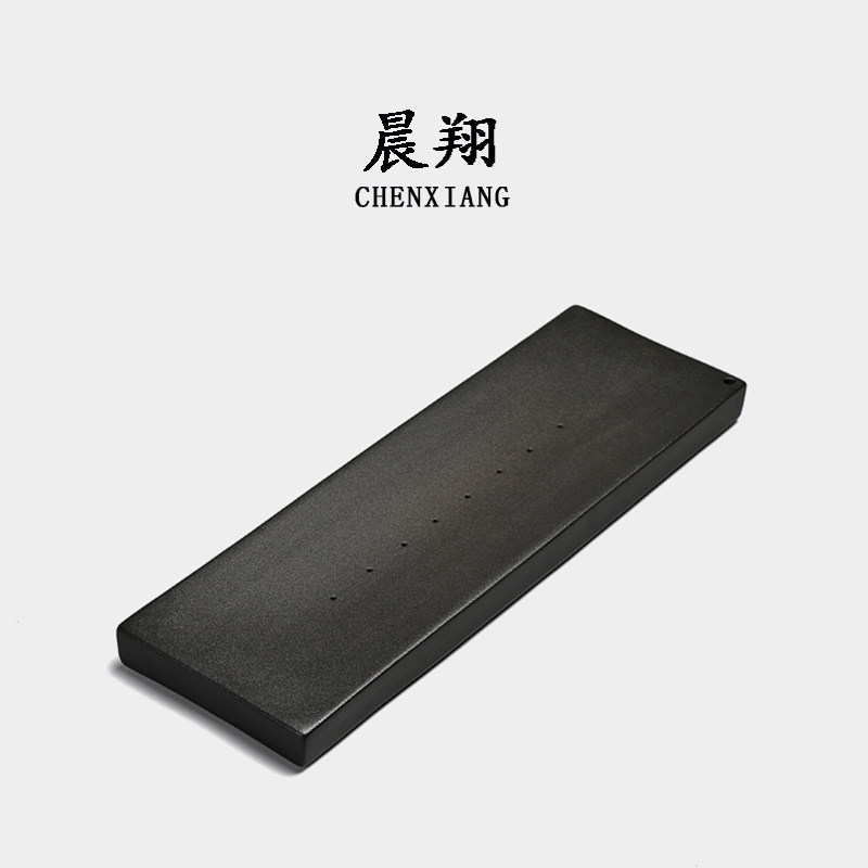 Zen Wind Tea Tray Retro Black Pottery Storage Type Dry Foam Pan Rectangular Coarse Pottery Teatai Kongfu Tea With Ceramic Tea Tray