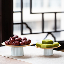 Chenxiang bamboo round nut plate creative candy plate snack plate household dried fruit plate snack plate tea set accessories