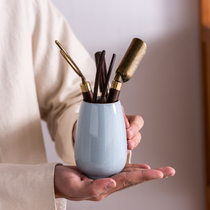 Ebony solid wood tea ceremony six gentlemen set kung fu tea set spare parts tea clip tea spoon tea art decoration tea knife