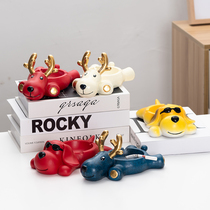 Ashtray household cute cartoon deer ashtray creative personality car windproof fly ash resin trend ashtray