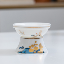 Ceramic tea leak Dehui White Jade Tea filter household kung fu tea tea filter tea ceremony accessories funnel