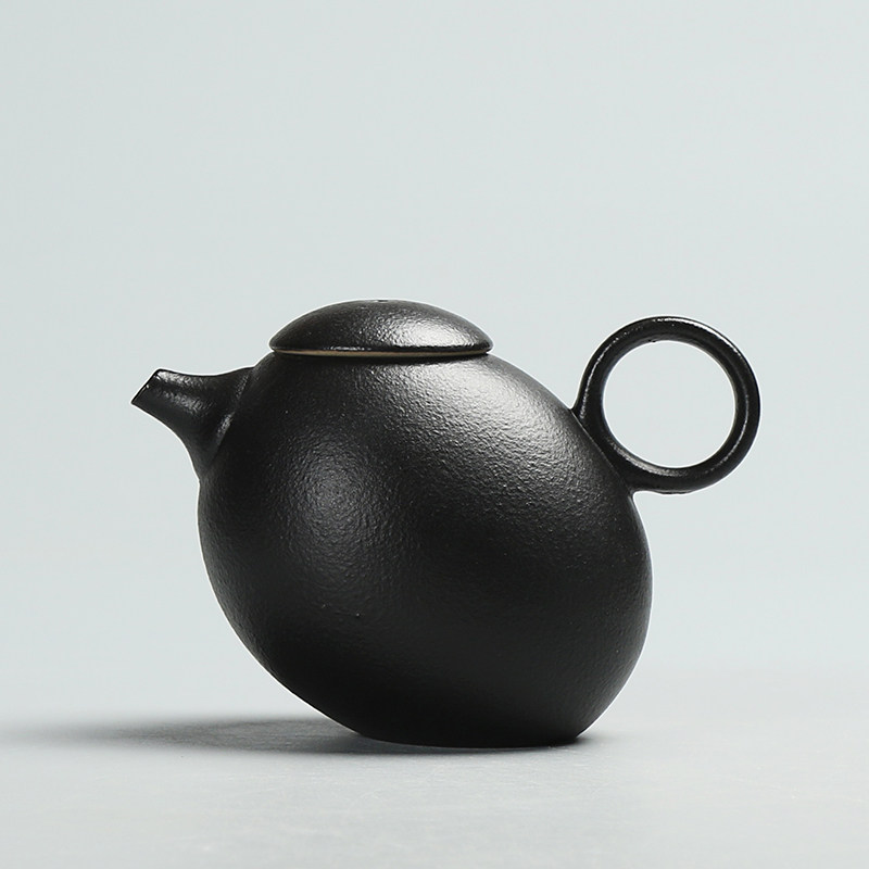 Morning Xiang Creative Coarse Pottery Teapot Tea Tea Maker Antique Black Pottery Clay Pu'er Day Style Kongfu Teapot Tea Teapot