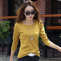 Spring and Autumn Sweater Womens Long Sleeve 2021 New Thin Top Loose Womens Wear Knit Autumn base shirt