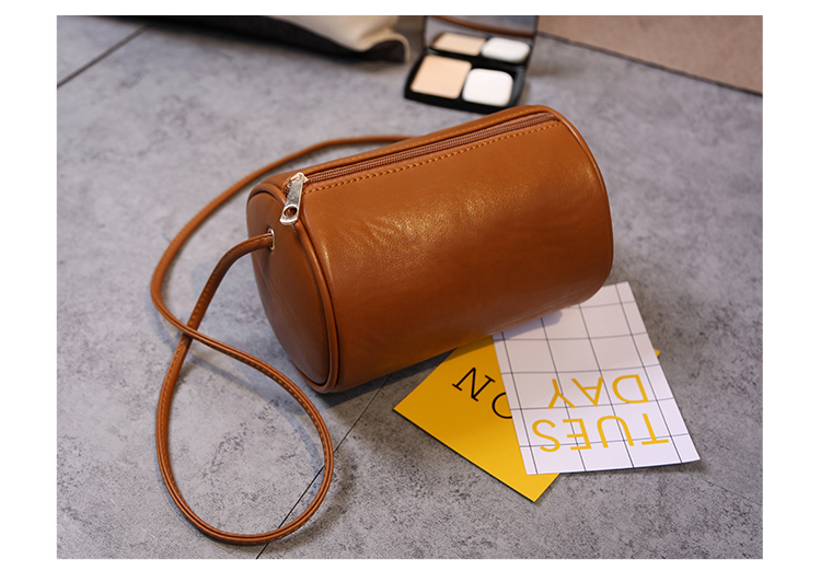 Bà túi mới bánh tươi trẻ, đơn giản túi hình trụ Shoulder messenger nhỏ túi thủy triều xi lanh nhỏ túi xách nữ da bò xịn