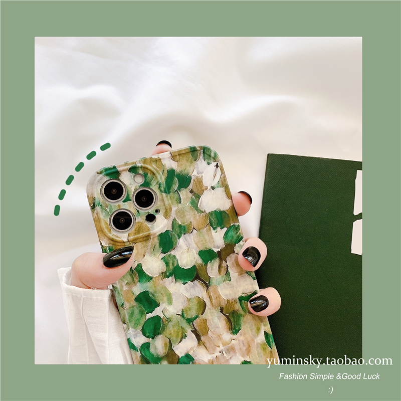 Flower paint painting Apple 11 mobile phone protective shell ins wind suitable for iPhone12promax new soft shell protection tide