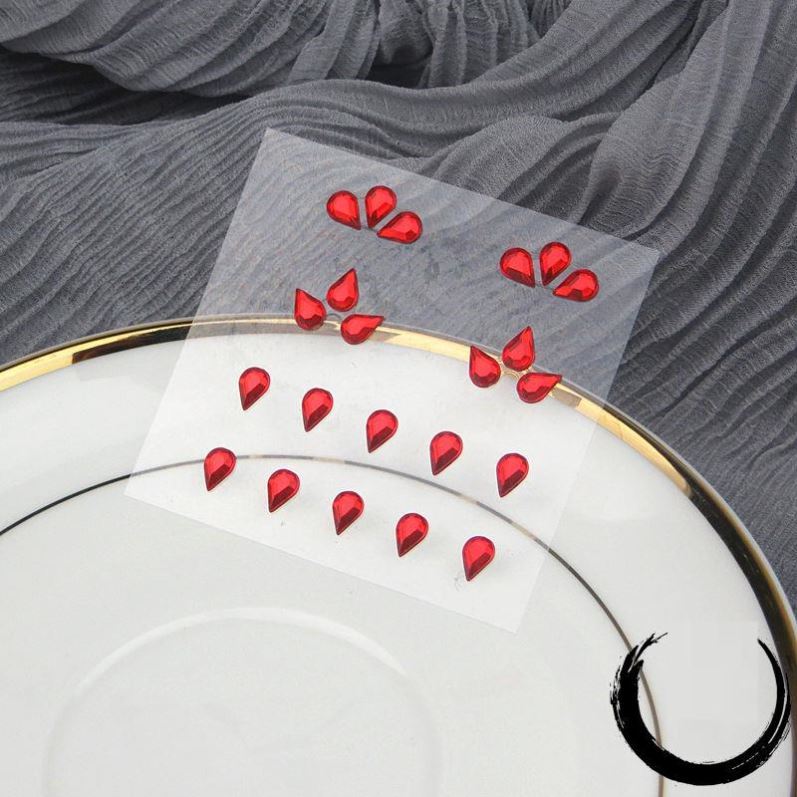 Ethnic dance ancient dress Flowers Narrow water drill forehead Brow Brow Brow Forehead Photography Drop Shaped Stickup Eyewear Eyewear