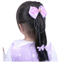 Childrens wigs Long braids Hair accessories Hairpins Ice and Snow little Princess bow ponytail clip Duckbill clip Pocahontas headdress products