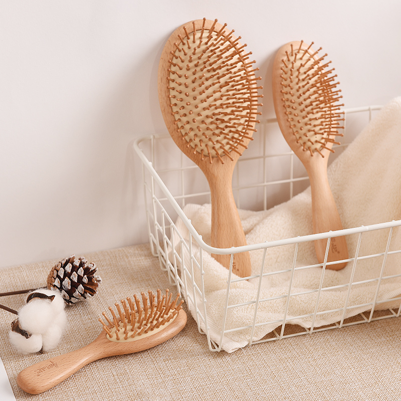 First heart scalp airbag massage comb Head straight hair comb Curly hair comb Air cushion airbag comb Large board wooden comb