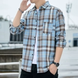 Осенняя трендовая универсальная рубашка, в корейском стиле, облегающий крой