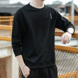 Демисезонная толстовка, универсальный модный лонгслив, в корейском стиле, круглый воротник, оверсайз