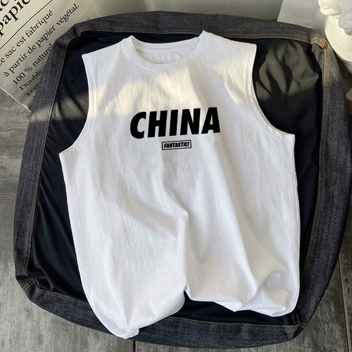 Мужской хлопковый летний жилет, баскетбольная рубашка для спортзала, футболка без рукавов для отдыха, оверсайз