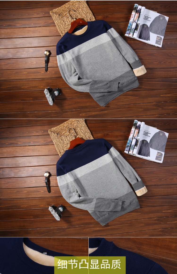 Mùa đông và cashmere áo len nam cổ tròn dày Áo len ấm áp áo len dày Áo len nam mùa đông shop đồ nam