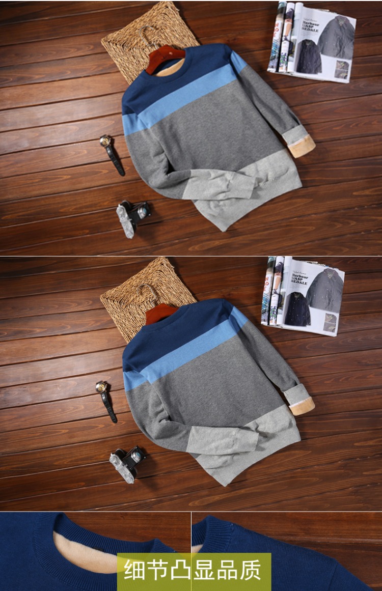 Mùa đông và cashmere áo len nam cổ tròn dày Áo len ấm áp áo len dày Áo len nam mùa đông shop đồ nam