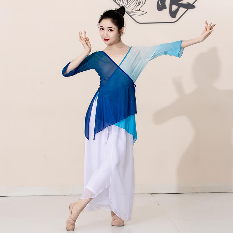 China Dance Han Tang Classical Dance Body Rhyme-style Yarn Clothes Gradually-based Gradual Performance Based on Adult Female Lacing