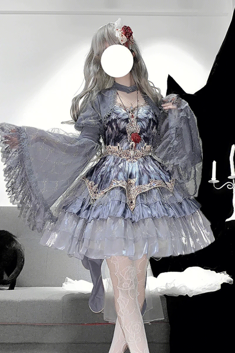 Вест, комплект, лебедь, маленький наряд принцессы, стильLolita, Lolita Jsk