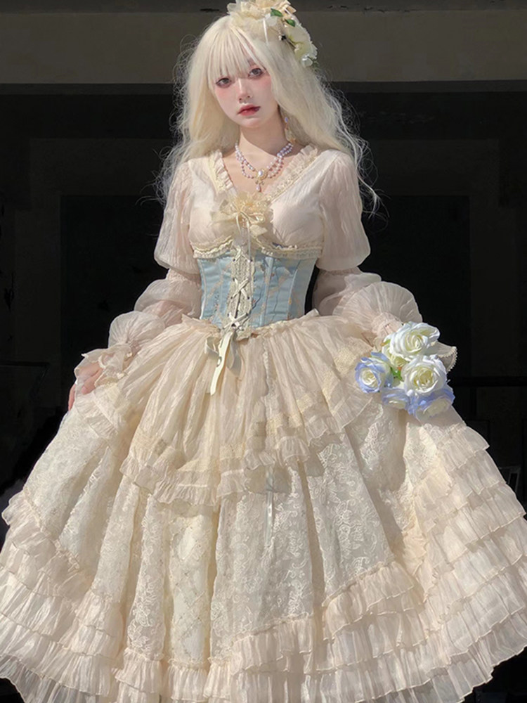 【现货秒发】花嫁lolita华丽款套装洋装洛丽塔甜美优雅高腰公主裙,少女心爆棚!_lolita洛丽塔_淘宝游戏网