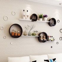 Girl heart color decorative circle wall home storage cabinet Bedroom wall background Bedside cosmetics shelf