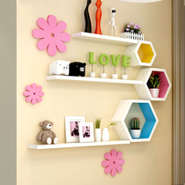 Bedroom bedside stand Dormitory room wall hanging wall router storage Wall-mounted bookshelf Wall shelf Free hole