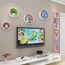 Girl heart incognito paste wall-mounted storage cabinet wall nail-free shelf Childrens bedside storage cabinet background