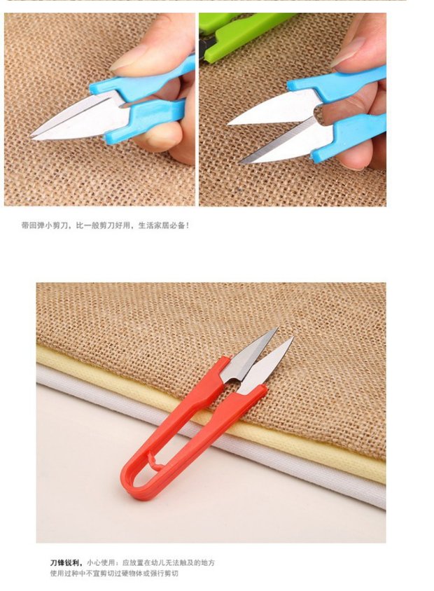 Màu chuôi kéo chủ đề khâu kéo kéo gia dụng nhựa đa năng kéo nhỏ cắt kéo sợi U - Công cụ & phụ kiện Cross-stitch tranh thêu chữ thập đẹp