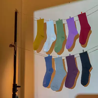 (Candy Girl) solid color socks women socks ins summer thin bubble socks cotton stockings short tube