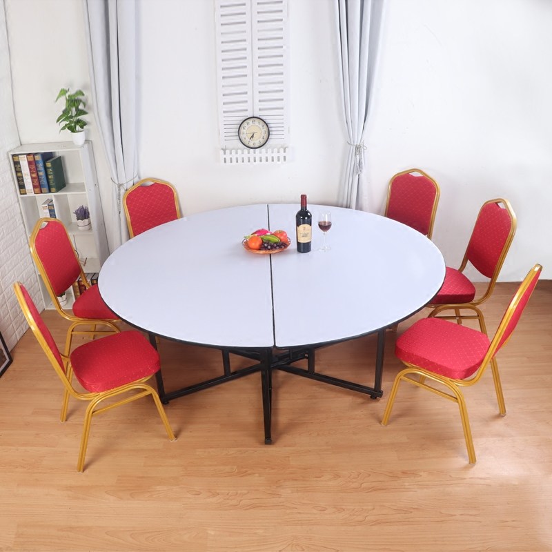 Hotel folding table for half-folded round table Hotel Grand-table dining table and chairs banquet table hotel table and chairs folding table