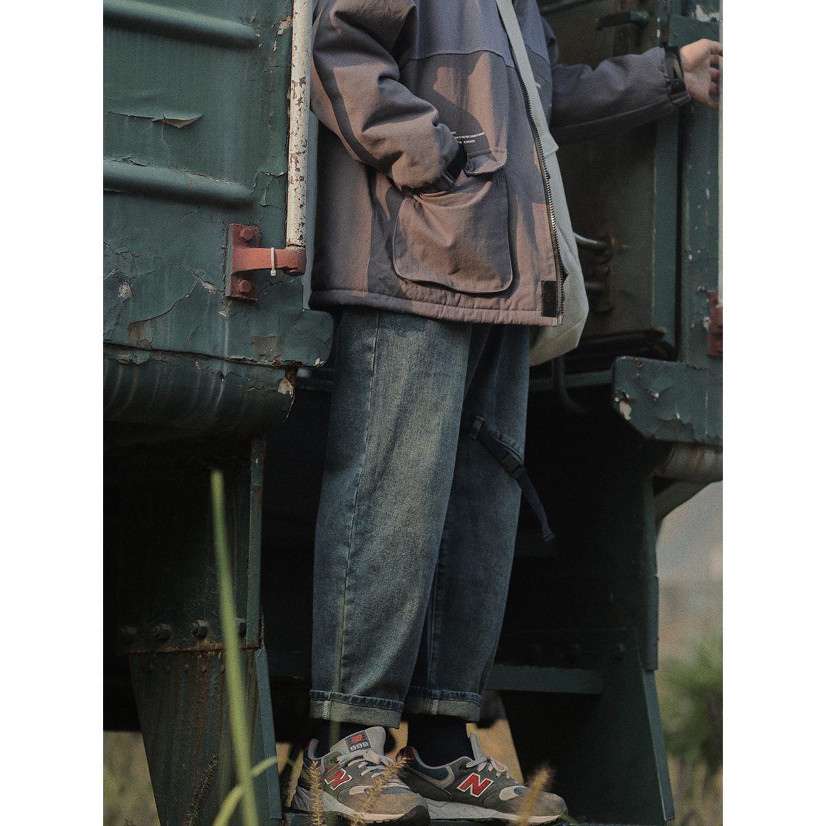 Crisis Youth Day Ensemble Retro Tooling Float With Jeans Male Personality Straight Cylinder Loose Casual Broadlegged Pants Pants