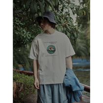 Crisis Youth Sunrise Snow Mountain Retro T-shirt Tide Cards White Days Half Sleeve Summer Lovers 100 Loose Short Sleeves