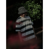 Crisis youth striped short sleeve T-shirt male black and white grey transition rough days retro loose round collar 50% and half sleeve woman