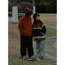 Crisis youth suede stand collar color coat men and women Japanese retro spring and autumn color casual jacket top