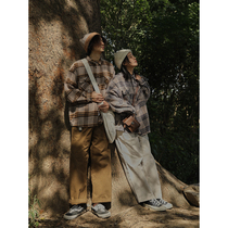 Crisis youth woolen shirt mens plaid jacket loose Japanese retro 2020 new autumn and winter shirt wear