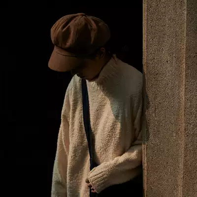 Crisis youth Japanese retro autumn and winter painter octagonal hat men and women wild solid color newspaper boy British Beret hat