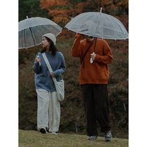 Crisis youth sweater design sense niche Wild couple autumn and winter pure color sweater women warm tide base shirt men