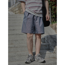 Crisis youth color changing casual shorts mens Japanese retro solid color loose straight five-piece pants summer pants tide