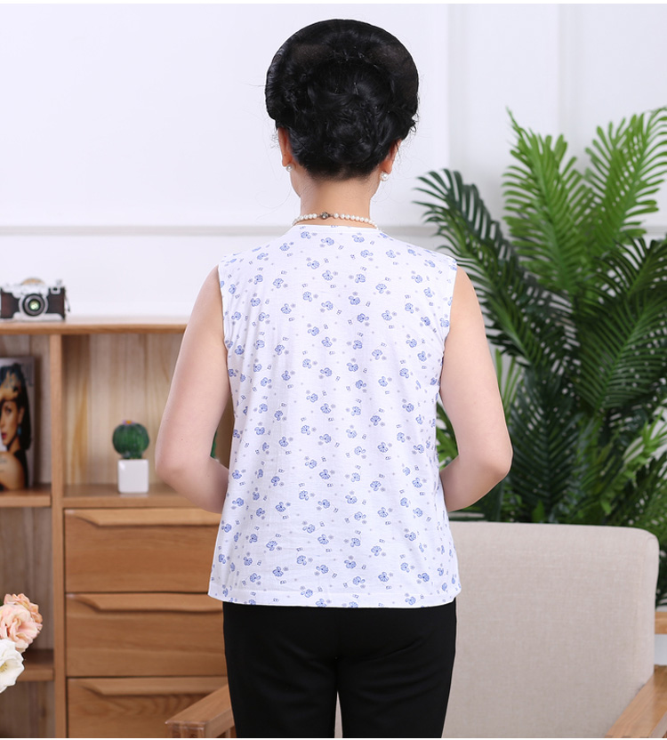 Áo vest nữ trung niên cotton mẹ không tay áo lót mùa hè cotton cao tuổi cộng với áo vest béo cỡ lớn l áo lót 2 dây