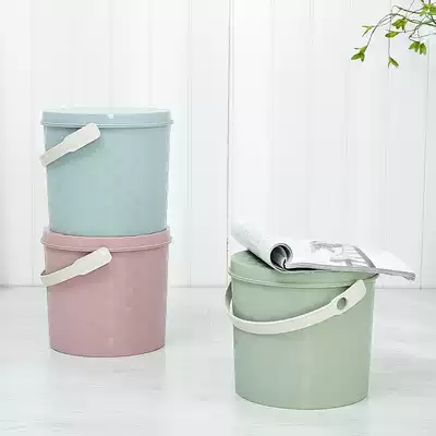 Plastic portable bucket multi-function with lid can sit on storage stool Car wash bucket Fishing bucket storage stool European small bucket