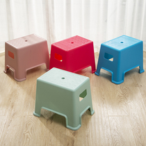 Small stool plastic stool thickened adult household bathroom non-slip bath stool shower stool changing shoe stool long square stool