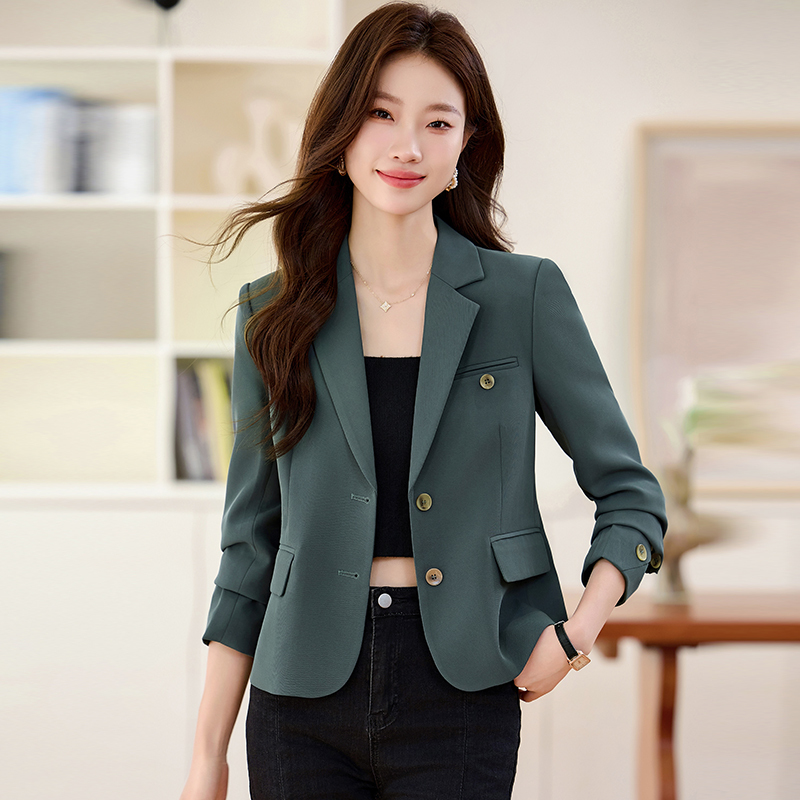 Green Blazer for Women 2026 New Spring and Autumn Style Casual Fashion Elegant High-End Short Spring Blazer