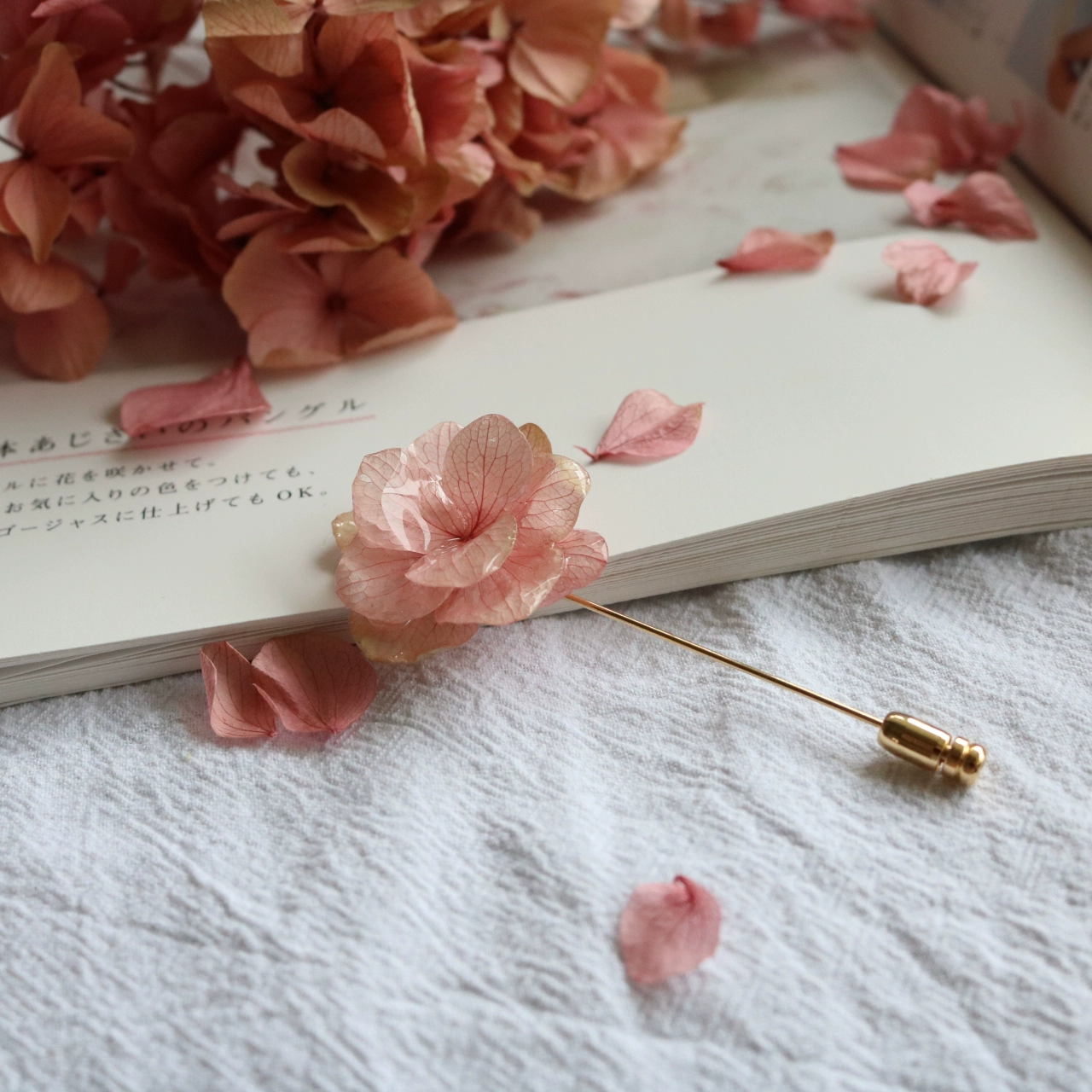 hoa bất tử lunaflora hoa cẩm tú cầu thật trâm, tính tình giản dị, quà tặng mẹ bạn gái - Trâm cài