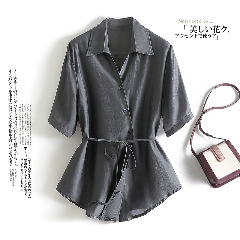 Tencel Shirt 2026 Summer New Fashion Stylish Niche Design Top for Women Autumn Elegant High-Quality Blouse