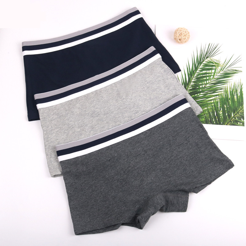 Lady Briefs Female Pure Cotton Antibacterial Mid Waist Large Size Flat Angle Student Movement Loose Outside Wearing Anti-Walking Light Four-corner Underpants