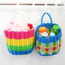 Plastic Woven Small Hanging Basket Bath Blue Bathroom Hand Containing Basket Toilet Kitchen Set Items Basket Mini Small Basket