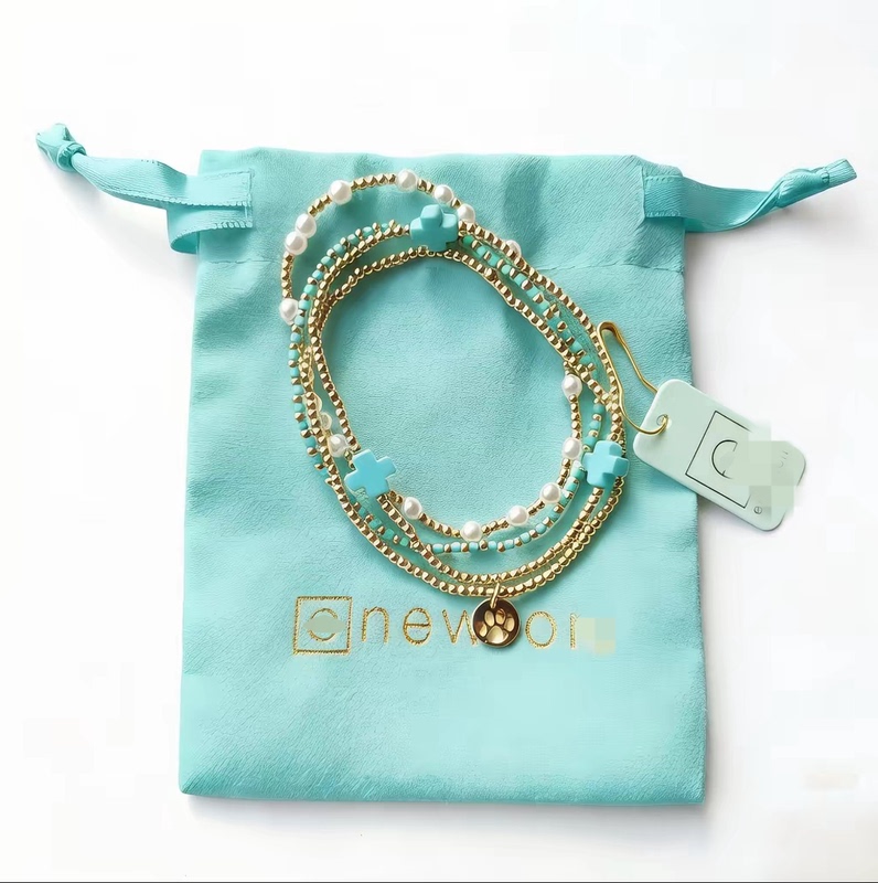 European and American Bloggers' Same Style Enew High-Quality Beaded Gold Bead Multi-Layer Women's Bracelet Cross Pearl Jewelry
