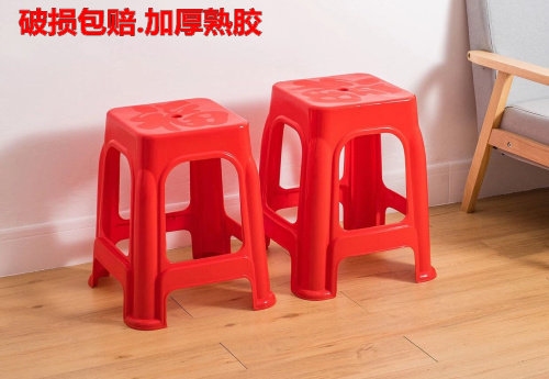 Plastic stools Home Thickened Adults Dining Table Chairs Square Bench Round Bench Plastic Stools High Stool