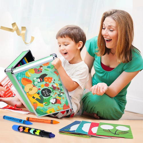 Детский комплект, подарочная коробка, акварель, пигментированные мелки, можно стирать, подарок на день рождения