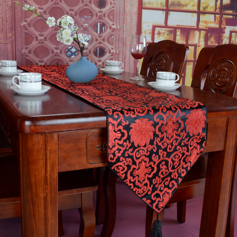 Bảng cờ Trung Quốc cổ điển retro satin mới bảng vải bàn cà phê vải trang trí truy cập vải giường đuôi khăn giường cờ mẫu khăn trải bàn phòng họp
